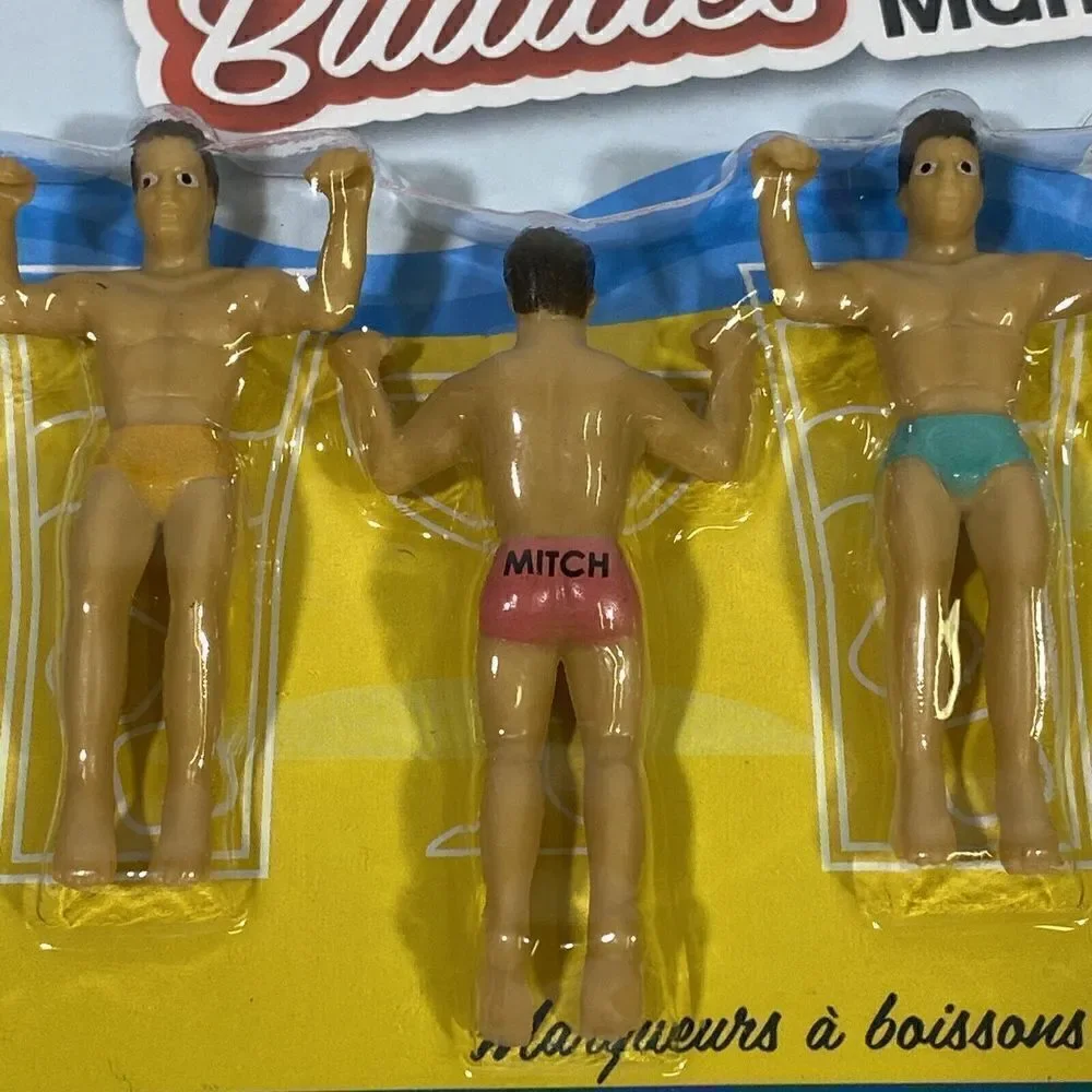 Drinking Buddies Cocktail Wine Glass Drink Markers‎ 6 pcs Hot Men Fun Gag Gift